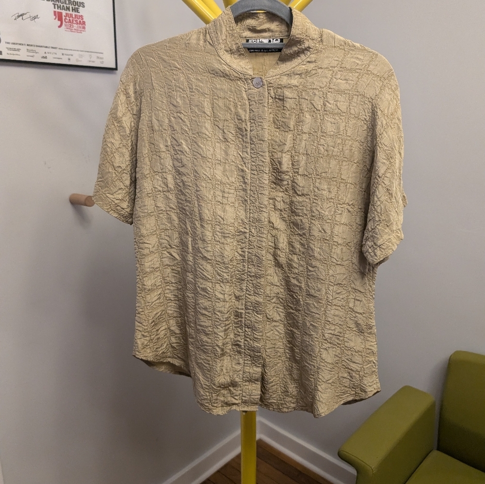 Vintage The Jane Silk Textured Button Down Shirt